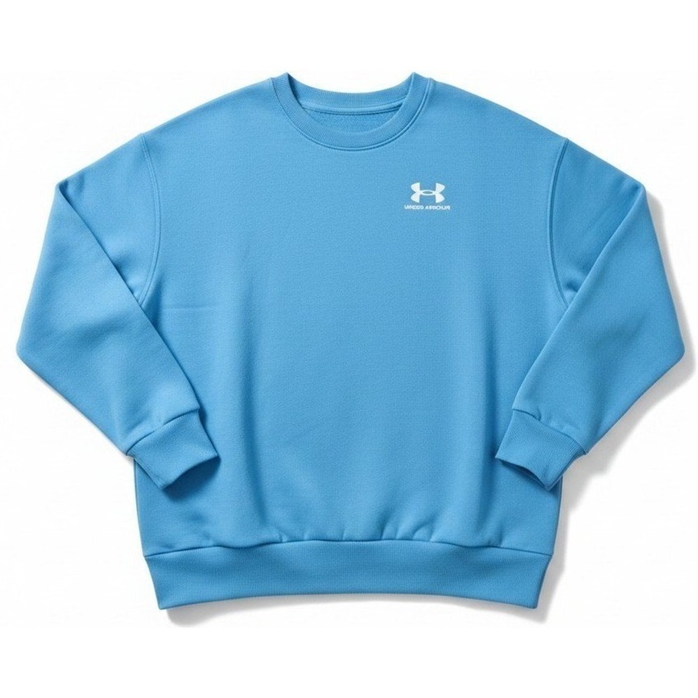 Under Armour Mens Sweatshirt Small Blue Logo Crewneck Pullover Sweatshirt